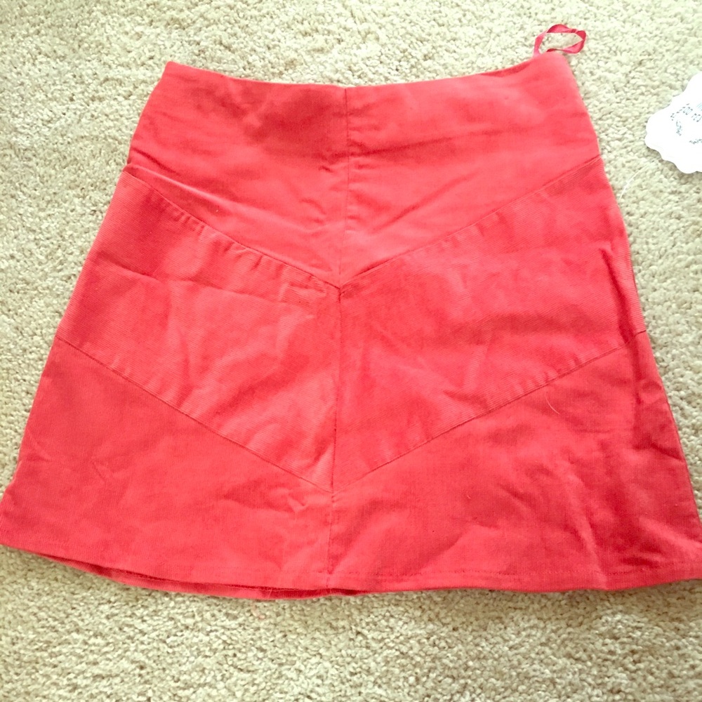 Red Corduroy Skirt